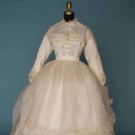 WHITE ORGANDY WEDDING DRESS, 1860s