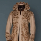 EMBROIDERED WHITE WOOL JACKET, c. 1908