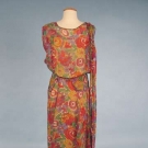 DECO PRINTED CHIFFON DRESS, EARLY 1930s