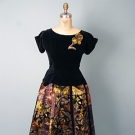 VELVET EVENING DRESS, 1950s