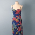 RAYON PRINT HAWAIIAN DRESS, MID 20TH C.
