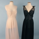 2 DEADSTOCK NYLON NEGLIGEES, 1940-1950s