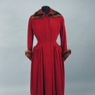 GARNET VELVET &amp; MINK COAT, c. 1950