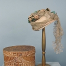 WEDDING BONNET &amp; ORIGINAL WALLPAPER BOX, 1869
