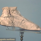 PAIR LADY'S SILK BOOTS, AMERICAN, 1840s