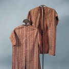 PAIR GIRL'S PRINTED COTTON DRESSES, 1860s