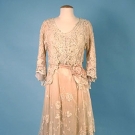 BRUSSELS LACE WEDDING GOWN &amp; TRAIN, c. 1914