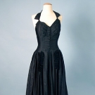 BLACK HALTER EVENING GOWN, 1940s