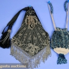 2 BEADED BAGS, c. 1915