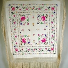 EMBROIDERED EXPORT SHAWL, c. 1900