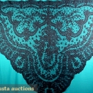 BLACK WOOL LACE SHAWL, 19th C.