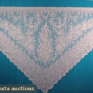 CREAM WOOL LACE SHAWL, 19th C.