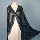 BLACK BEADED EVENING CAPE, 1920s