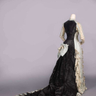MOIRE’ &amp; PATTERNED SILK EVENING GOWN, 1880s