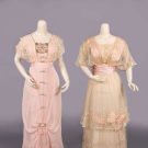 TWO SILK &amp; LACE PARTY DRESSES, 1912-1914