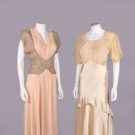 TWO BEADED OR EMBROIDERED EVENING GOWNS, 1935-1940