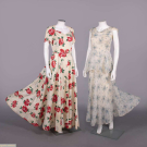 TWO PRINTED COTTON PARTY DRESSES, c. 1931 &amp; c. 1941