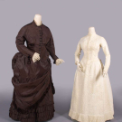 TWO SILK OR COTTON DAY DRESSES, 1885-1888