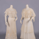 TWO COTTON TULLE LINGERIE DRESSES, c. 1904
