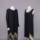 TWO FRINGED SILK EVENING DRESSES, PARIS, 1920s