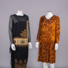 ONE EMBROIDERED &amp; ONE DEVORE VELVET AFTERNOON OR DINNER DRESSES, 1920s