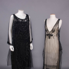 TWO BEADED SILK TULLE EVENING DRESSES, EARLY-MID 1920s