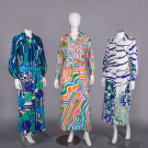 THREE LANVIN PRINTED SILK DRESSES, PARIS, 1970s