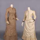 TWO WOOL OR FLANNEL DAY DRESSES, 1870-EARLY 1880s