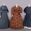 THREE PRINTED HOUSE DRESSES, 1890s