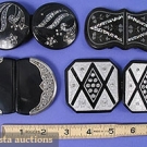 HORN &amp; BLACK PLASTIC CLASPS, 1900-1930