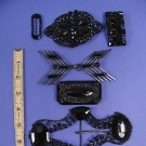 7 BLACK BUCKLES &amp; CLASPS, 1890-1920