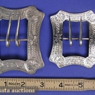 SET OF 2 STERLING SILVER BUCKLES, c. 1900