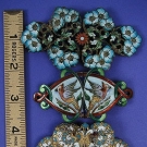 3 ENAMELED CLASPS, C. 1900