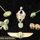 6 PIECES REAL SCARAB JEWELRY, 1920s