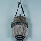 STERLING &amp; BEADED BAG, 1915-1920s