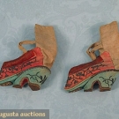 PAIR OF CHINESE SATIN LOTUS SLIPPERS, 19TH C