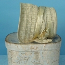 GIRL'S DRAWN BONNET &amp; BOX, c. 1840