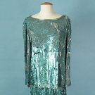 HALSTON SEQUINNED EVENING GOWN, 1980s