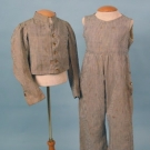 RARE BOY'S  COTTON JEAN PLAYSUIT, c. 1860