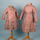PAIR SISTERS' DRESSES, 1870s