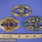 3 JEWELLED BELT BUCKLES, c. 1910