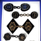 5 BAKELITE CLOAK CLASPS, 1910-1920s