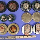 6 PLASTIC &amp; CELLULOID CLASPS, c. 1910