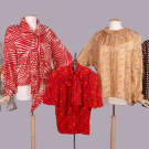 FIVE YSL &amp; ZANDRA RHODES PRINTED SILK BLOUSES, PARIS &amp; LONDON, 1970-1980s
