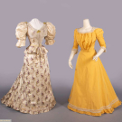 TWO SILK EVENING OR DAY DRESSES, 1890s