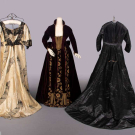 BURGUNDY SILK VELVET SPANISH RENAISSANCE REVIVAL GOWN, c. 1884