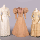 THREE COTTON OR WOOL DAY DRESSES, MID 1880s - c. 1904