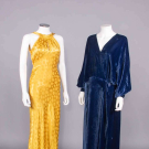 ONE SILK EVENING GOWN &amp; ONE VELVET ROBE, 1930s