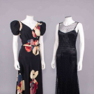 TWO SILK OR NET PARTY DRESSES, c. 1935-1940