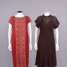 TWO SILK OR WOOL DAY DRESSES, EARLY-MID 1920s